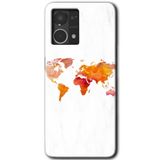 MRCİLETİSİM mrc77268 Dünya Haritası Kılıf HD Desen Baskılı Arka Kapak+Temperli Cam Oppo Reno 7 4G ile uyumlu