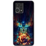 MRCİLETİSİM mrc77426 Ballı Baykuş Kılıf HD Desen Baskılı Arka Kapak+Temperli Cam Oppo Reno 7 4G ile uyumlu