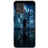 MRCİLETİSİM mrc77493 Şehir Manzarası Kılıf HD Desen Baskılı Arka Kapak+Temperli Cam Oppo Reno 7 4G ile uyumlu