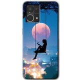 MRCİLETİSİM mrc77524 Yalnız Kadın Kılıf HD Desen Baskılı Arka Kapak+Temperli Cam Oppo Reno 7 4G ile uyumlu
