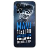 MRCİLETİSİM (mrc77599) Bozkurt Atatürk Kılıf HD Desen Baskılı Arka Kapak+Temperli Cam Xiaomi Redmi 10 ile uyumlu