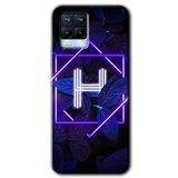 MRCİLETİSİM (mrc7790) Dark Neon Yaprak H Harfi Kılıf Baskılı Kapak Tam Kaplayan Mat Seramik Realme 8 ile uyumlu