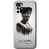 MRCİLETİSİM mrc79654 Mustafa Kemal Atatürk Kılıf HD Desen Baskılı Arka Kapak+Temperli Cam Xiaomi Redmi Note 11 4G ile uyumlu