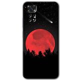 MRCİLETİSİM mrc79801 Kanlı Ay Kılıf HD Desen Baskılı Arka Kapak+Temperli Cam Xiaomi Redmi Note 11 5G Global ile uyumlu