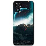 MRCİLETİSİM mrc79824 Uzay Gökyüzü Kılıf HD Desen Baskılı Arka Kapak+Temperli Cam Xiaomi Redmi Note 11 5G Global ile uyumlu