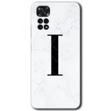 MRCİLETİSİM mrc80099 Mermer Desenli I Harf Kılıf HD Desen Baskılı Arka Kapak+Temperli Cam Xiaomi Redmi Note 11 5G Global ile uyumlu