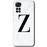 MRCİLETİSİM mrc80129 Mermer Desenli Z Harf Kılıf HD Desen Baskılı Arka Kapak+Temperli Cam Xiaomi Redmi Note 11 5G Global ile uyumlu