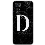MRCİLETİSİM mrc80134 Mermer Desenli D Harf Kılıf HD Desen Baskılı Arka Kapak+Temperli Cam Xiaomi Redmi Note 11 5G Global ile uyumlu