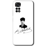 MRCİLETİSİM mrc80747 Kemal Atatürk İmza Kılıf HD Desen Baskılı Arka Kapak+Temperli Cam Xiaomi Redmi Note 11 Pro 5G ile uyumlu