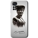 MRCİLETİSİM mrc80754 Mustafa Kemal Atatürk Kılıf HD Desen Baskılı Arka Kapak+Temperli Cam Xiaomi Redmi Note 11 Pro 5G ile uyumlu