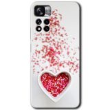 MRCİLETİSİM mrc81391 Kalpli Şekerleme Kılıf HD Desen Baskılı Arka Kapak+Temperli Cam Xiaomi Redmi Note 11 Pro Plus 5G ile uyumlu
