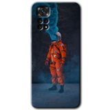 MRCİLETİSİM mrc81426 Smoke Astronot Kılıf HD Desen Baskılı Arka Kapak+Temperli Cam Xiaomi Redmi Note 11s 5G Global ile uyumlu