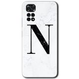 MRCİLETİSİM mrc81755 Desenli N Harfi Kılıf HD Desen Baskılı Arka Kapak+Temperli Cam Xiaomi Redmi Note 11s 5G Global ile uyumlu