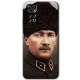 MRCİLETİSİM mrc81827 Başkomutan Atatürk Kılıf HD Desen Baskılı Arka Kapak+Temperli Cam Xiaomi Redmi Note 11s 5G Global ile uyumlu