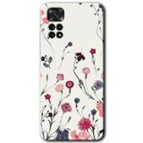 MRCİLETİSİM mrc81886 Mat Çiçek Kılıf HD Desen Baskılı Arka Kapak+Temperli Cam Xiaomi Redmi Note 11s 5G Global ile uyumlu