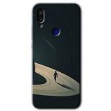 MRCİLETİSİM mrc82009 Space Planet Kılıf HD Desen Baskılı Arka Kapak+Temperli Cam Xiaomi Redmi Note 7 ile uyumlu