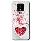 MRCİLETİSİM mrc83041 Kalpli Şekerleme Kılıf HD Desen Baskılı Arka Kapak+Temperli Cam Tecno Camon 16 ile uyumlu