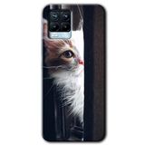 MRCİLETİSİM (mrc8382) Kedi Bakışı Kılıf Baskılı Kapak Tam Kaplayan Mat Seramik Realme 8 Pro ile uyumlu