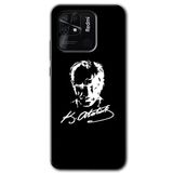 MRCİLETİSİM (mrc84735) Atatürk Silüet İmza Kılıf HD Desen Baskılı Arka Kapak Xiaomi Redmi 10C ile uyumlu