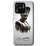 MRCİLETİSİM (mrc84769) Mustafa Kemal Atatürk Kılıf HD Desen Baskılı Arka Kapak Xiaomi Redmi 10C ile uyumlu