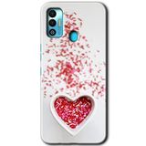 MRCİLETİSİM mrc86891 Kalpli Şekerleme Kılıf HD Desen Baskılı Arka Kapak+Temperli Cam Tecno Spark 7T ile uyumlu