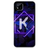 MRCİLETİSİM (mrc8894) Dark Neon Yaprak K Harfi Kılıf Baskılı Kapak Tam Kaplayan Mat Seramik Realme C11 ile uyumlu