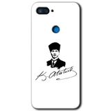 MRCİLETİSİM mrc90097 Kemal Atatürk İmza Kılıf HD Desen Baskılı Arka Kapak Temperli Cam Xiaomi Mi 8 Lite ile uyumlu