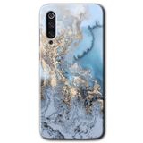 MRCİLETİSİM mrc90469 Eski Mermer Kılıf HD Desen Baskılı Arka Kapak Temperli Cam Xiaomi Mi 9 SE ile uyumlu