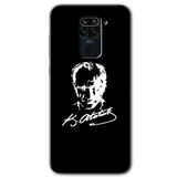 MRCİLETİSİM (mrc91335) Atatürk Silüet İmza Kılıf HD Desen Baskılı Arka Kapak Xiaomi Redmi Note 9 ile uyumlu