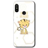MRCİLETİSİM mrc92006 Sevimli Kedi 1 Kılıf HD Desen Baskılı Arka Kapak Temperli Cam Xiaomi Mi A2 Lite ile uyumlu