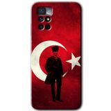 MRCİLETİSİM (mrc96282) Atatürk Bayrak Kılıf HD Desen Baskılı Arka Kapak Xiaomi Redmi Note 11 4G ile uyumlu