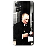 MRCİLETİSİM (mrc97386) Atatürk Türk Kahvesi Kılıf HD Desen Baskılı Arka Kapak Xiaomi Redmi Note 11 Pro 5G ile uyumlu