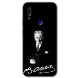MRCİLETİSİM (mrc99033) Atatürk İmza Kılıf HD Desen Baskılı Arka Kapak Xiaomi Redmi Note 7 ile uyumlu