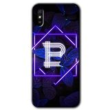 MRCİLETİSİM (mrc9981) Dark Neon Yaprak B Harfi Kılıf Baskılı Kapak Tam Kaplayan Mat Seramik Xiaomi Redmi 9A ile uyumlu