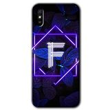 MRCİLETİSİM (mrc9987) Dark Neon Yaprak F Harfi Kılıf Baskılı Kapak Tam Kaplayan Mat Seramik Xiaomi Redmi 9A ile uyumlu