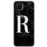 MRCİLETİSİMmrc-114802 Siyah Mermer Desenli R Harfi Kılıf Kapak Hayalet Ekran Yandan Gözükmez Oppo A73 ile uyumlu