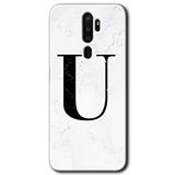 MRCİLETİSİMmrc-115864 Beyaz Mermer Desenli U Harfi Kılıf Kapak Hayalet Ekran Yandan Gözükmez Oppo A9 2020 ile uyumlu