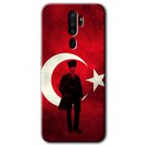 MRCİLETİSİMmrc-115918 Atatürk Bayrak Kılıf Kapak Hayalet Ekran Yandan Gözükmez Oppo A9 2020 ile uyumlu
