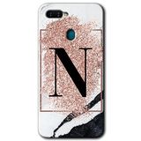 MRCİLETİSİMmrc-117475 Pembe Mermer Desenli N Harfi Kılıf Kapak Hayalet Ekran Yandan Gözükmez Oppo Ax7 ile uyumlu
