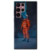 MRCİLETİSİMmrc-12126 Smoke Astronot Kılıf HD Desen Baskılı Arka Kapak Samsung Galaxy S22 Ultra ile uyumlu