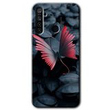 MRCİLETİSİMmrc-121569 Dark Butterfly Kılıf Kapak Hayalet Ekran Yandan Gözükmez Realme 5i ile uyumlu