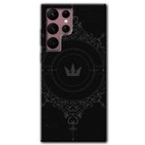 MRCİLETİSİMmrc-12205 Siyah Mandala 1 Kılıf HD Desen Baskılı Arka Kapak Samsung Galaxy S22 Ultra ile uyumlu