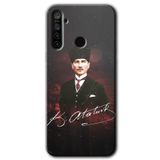 MRCİLETİSİMmrc-122549 Kemal Atatürk Kılıf Kapak Hayalet Ekran Yandan Gözükmez Realme 6i ile uyumlu