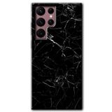MRCİLETİSİMmrc-12323 Siyah Mermer Kılıf HD Desen Baskılı Arka Kapak Samsung Galaxy S22 Ultra ile uyumlu