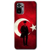 MRCİLETİSİMmrc-124718 Atatürk Bayrak Kılıf Kapak Hayalet Ekran Yandan Gözükmez Xiaomi Redmi Note 10s ile uyumlu