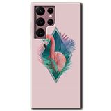MRCİLETİSİMmrc-12473 Flamingo Kılıf HD Desen Baskılı Arka Kapak Samsung Galaxy S22 Ultra ile uyumlu
