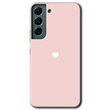 MRCİLETİSİMmrc-12933 Sade Kalp Kılıf HD Desen Baskılı Arka Kapak + Temperli Cam Samsung Galaxy S22 ile uyumlu