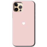 MRCİLETİSİMmrc-131734 Sade Kalp Kılıf HD Desen Baskılı Arka Kapak + Temperli Cam iPhone 12 Pro Max ile uyumlu