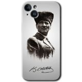 MRCİLETİSİMmrc-134105 Mustafa Kemal Atatürk Kılıf HD Desen Baskılı Arka Kapak iPhone 14 ile uyumlu