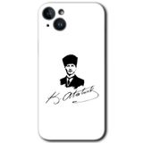 MRCİLETİSİMmrc-134648 Kemal Atatürk İmza Kılıf HD Desen Baskılı Arka Kapak iPhone 14 Plus ile uyumlu